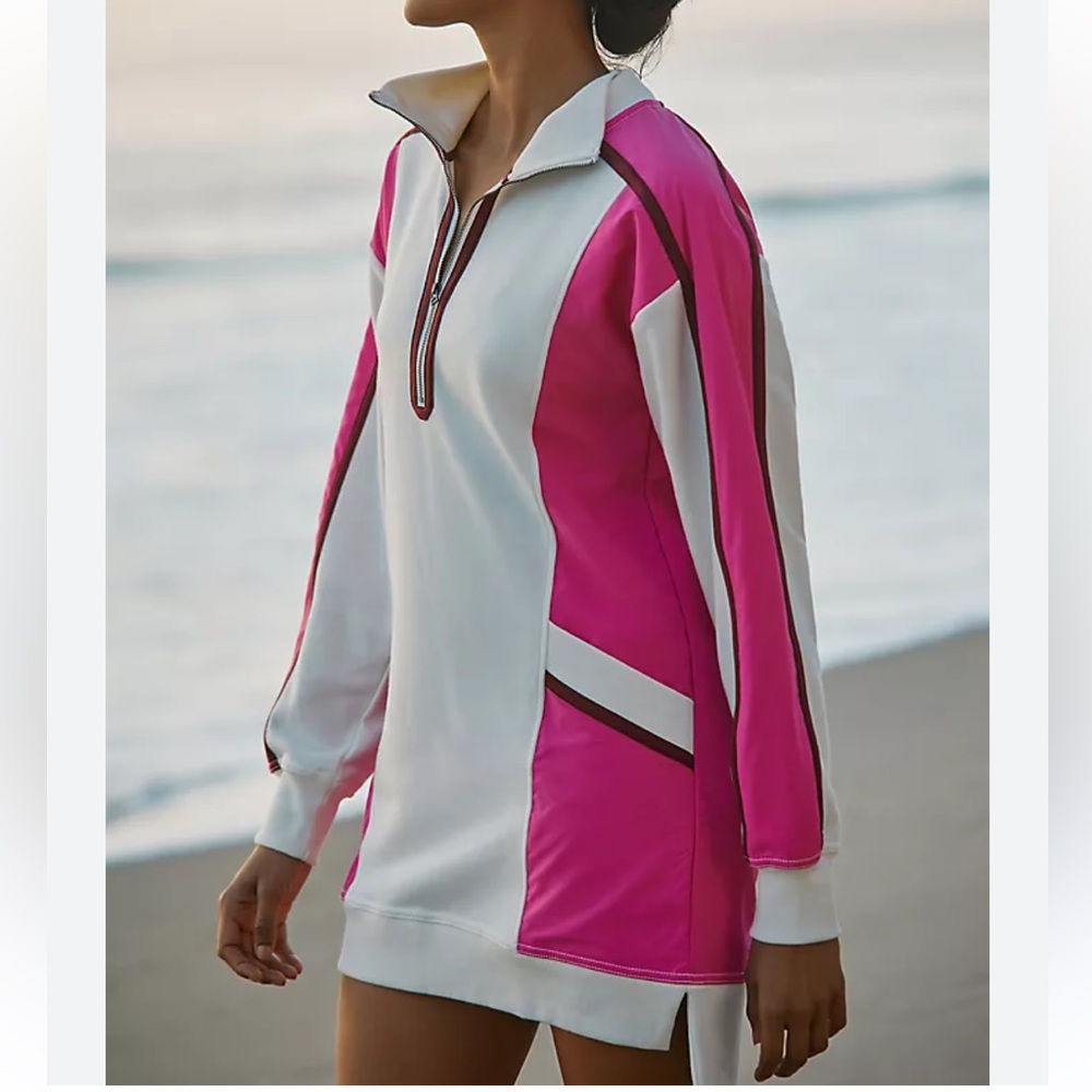 Women's Pink and White Dress